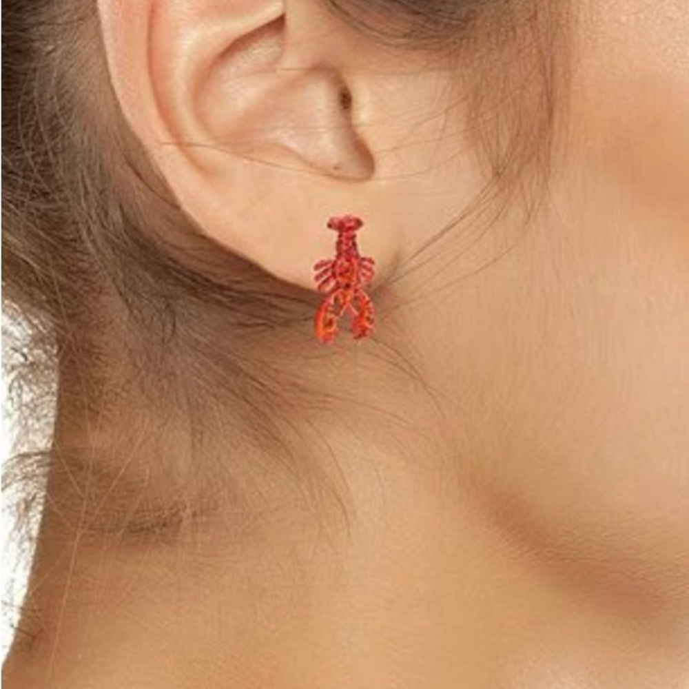 BETSEY JOHNSON Mermaid Jewels LOBSTER Stud Earrings *NWT* - Picture 6 of 7